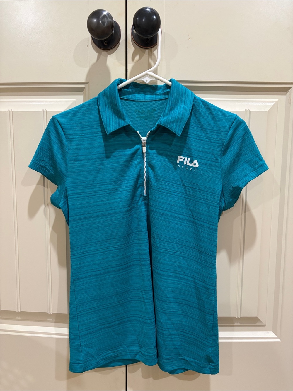 FILA Teal Half-Zip Performance Polo